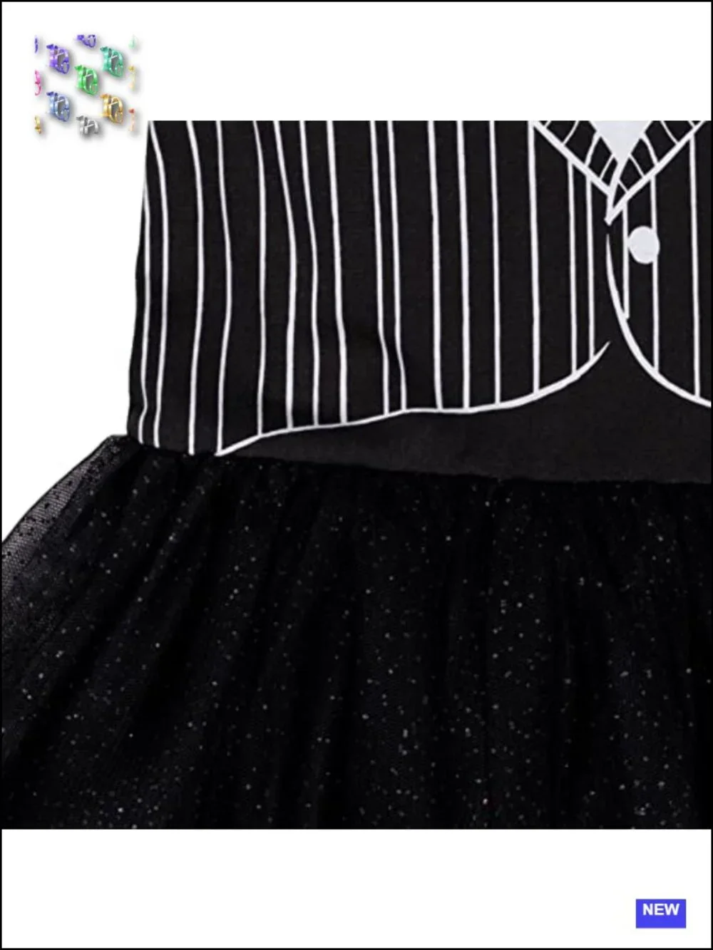 Jack Skellington Cosplay Tutu Dress Toddler Girls Short Sleeve Halloween Costume